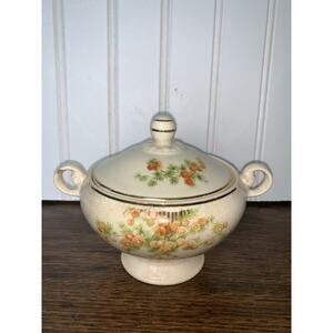Taylor Smith Taylor lidded sugar bowl 8485, USA, large bowl, 3" high to rim x 6"